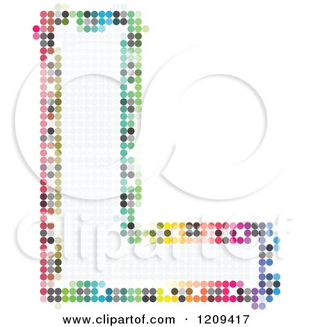 Clipart of a Colorful Pixelated Capital Letter L - Royalty Free Vector Illustration by Andrei Marincas