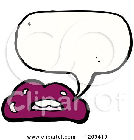 Cartoon of Speaking Purple Lips - Royalty Free Vector Illustration by lineartestpilot