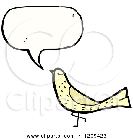 Cartoon of a Tweeting Bird - Royalty Free Vector Illustration by lineartestpilot