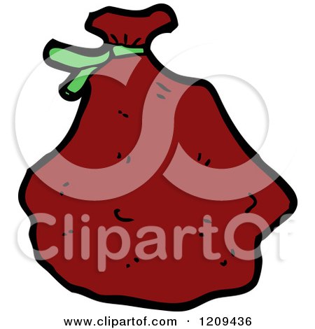 Cartoon of a Red Bag - Royalty Free Vector Illustration by lineartestpilot