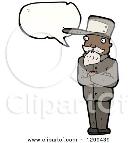 Cartoon of a Black Man in Uniform - Royalty Free Vector Illustration by lineartestpilot