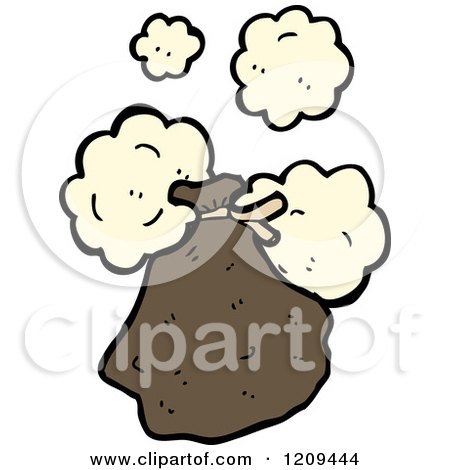 Cartoon of a Dusty Bag - Royalty Free Vector Illustration by lineartestpilot