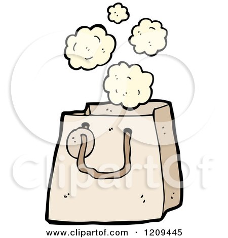 Cartoon of a Shopping Bag - Royalty Free Vector Illustration by lineartestpilot