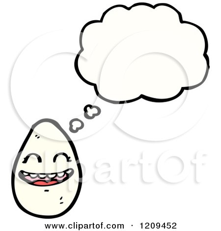Cartoon of a Thinking Egg - Royalty Free Vector Illustration by lineartestpilot