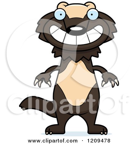 Cartoon of a Happy Grinning Wolverine Mascot - Royalty Free Vector Clipart by Cory Thoman