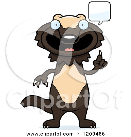 Cartoon of a Smart Talking Wolverine Mascot - Royalty Free Vector Clipart by Cory Thoman