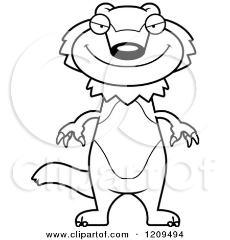 Cartoon of a Black and White Sly Wolverine Mascot - Royalty Free Vector Clipart by Cory Thoman