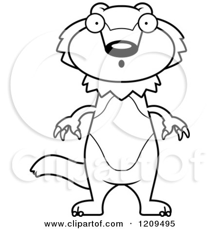 Cartoon of a Black and White Surprised Wolverine Mascot - Royalty Free Vector Clipart by Cory Thoman