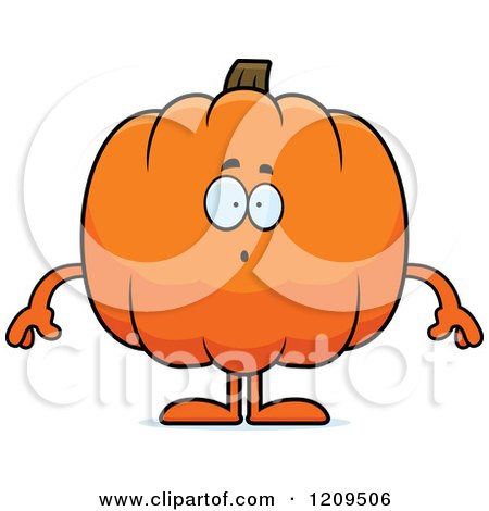 Cartoon of a Surprised Pumpkin Mascot - Royalty Free Vector Clipart by Cory Thoman