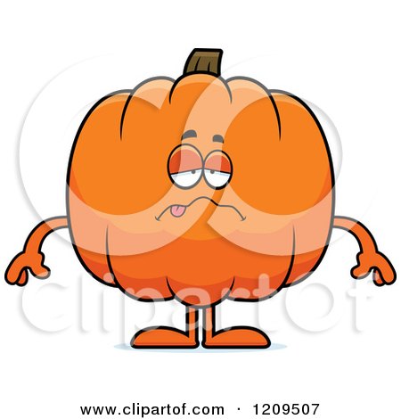 Cartoon of a Sick Pumpkin Mascot - Royalty Free Vector Clipart by Cory Thoman