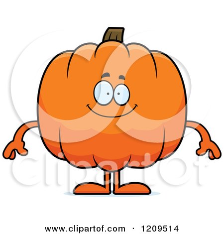 Cartoon of a Happy Pumpkin Mascot Smiling - Royalty Free Vector Clipart by Cory Thoman