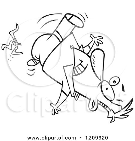 Cartoon of a Black and White Man Slipping on a Banana Peel - Royalty Free Vector Clipart by toonaday