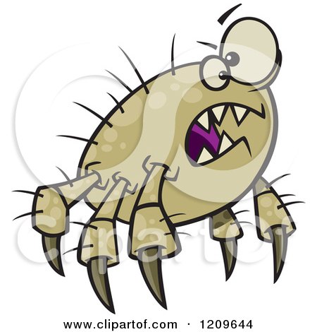 Cartoon of a Mad Mite - Royalty Free Vector Clipart by toonaday