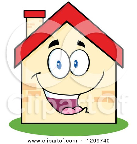 Cartoon of a Happy Home Mascot - Royalty Free Vector Clipart by Hit Toon