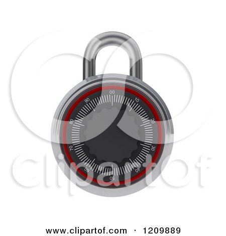 Clipart of a 3d Combination Lock - Royalty Free CGI Illustration by KJ Pargeter