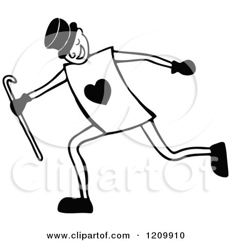Clipart of a Black and White Actor in a Card Costume - Royalty Free Vector Illustration by Prawny