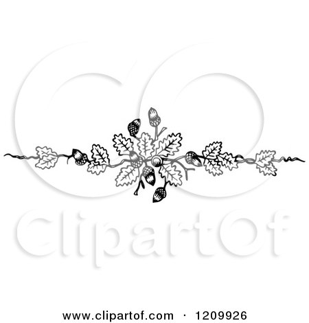 Clipart of a Black and White Acorn Design Element - Royalty Free Vector Illustration by Prawny