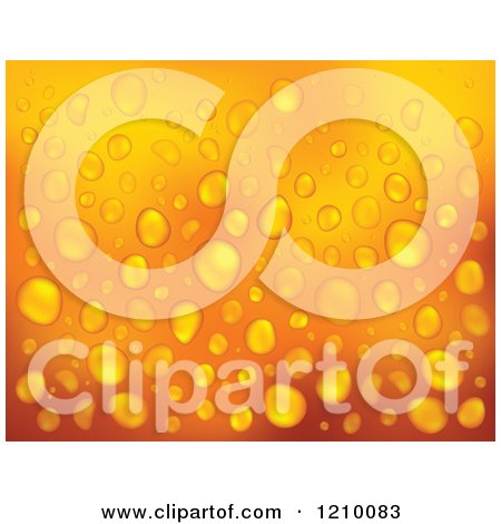 Clipart of an Orange Water Drop Background 2 - Royalty Free Vector Illustration by visekart