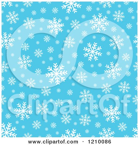 Clipart of a Blue Snowflake Background 2 - Royalty Free Vector Illustration by visekart