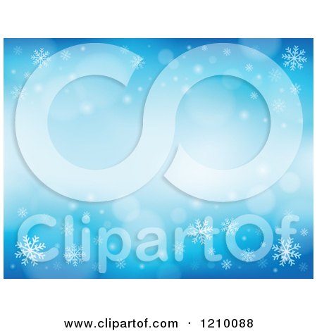 Clipart of a Blue Snowflake Background with Flares - Royalty Free Vector Illustration by visekart
