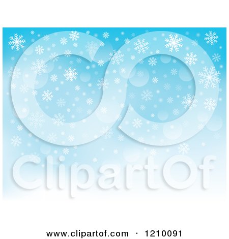 Clipart of a Blue Snowflake Background with Flares 2 - Royalty Free Vector Illustration by visekart