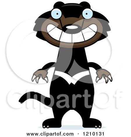 Cartoon of a Grinning Skinny Tasmanian Devil - Royalty Free Vector Clipart by Cory Thoman