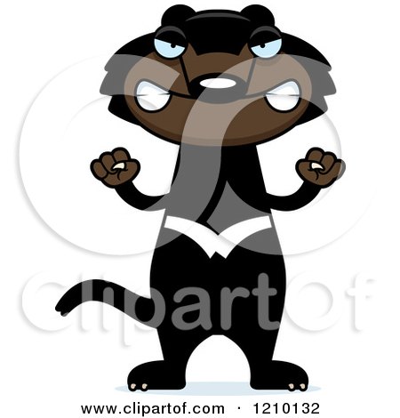 Cartoon of a Mad Skinny Tasmanian Devil - Royalty Free Vector Clipart by Cory Thoman