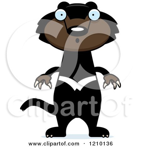 Cartoon of a Surprised Skinny Tasmanian Devil - Royalty Free Vector Clipart by Cory Thoman