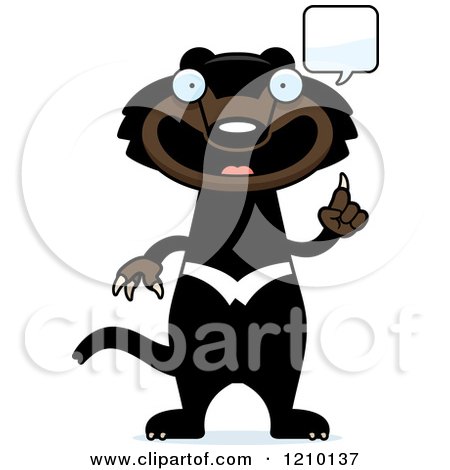 Cartoon of a Talking Skinny Tasmanian Devil - Royalty Free Vector Clipart by Cory Thoman
