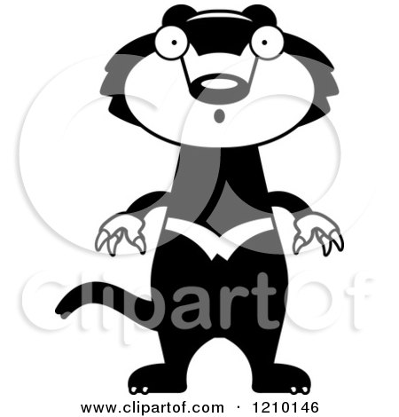 Cartoon of a Surprised Skinny Tasmanian Devil - Royalty Free Vector Clipart by Cory Thoman
