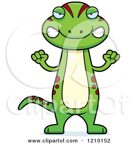 Cartoon of a Mad Skinny Gecko - Royalty Free Vector Clipart by Cory Thoman