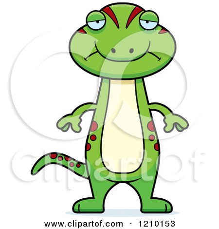 Cartoon of a Depressed Skinny Gecko - Royalty Free Vector Clipart by Cory Thoman