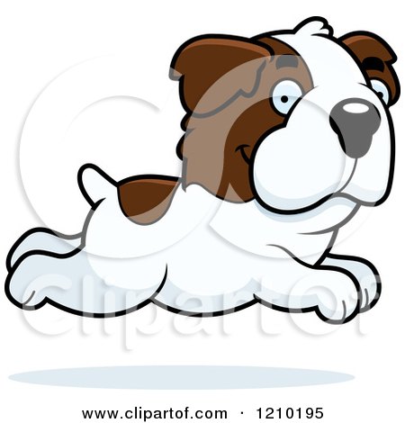 Cartoon of a Running St Bernard Dog - Royalty Free Vector Clipart by Cory Thoman