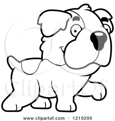 Cartoon of a Black and White Walking St Bernard Dog - Royalty Free Vector Clipart by Cory Thoman