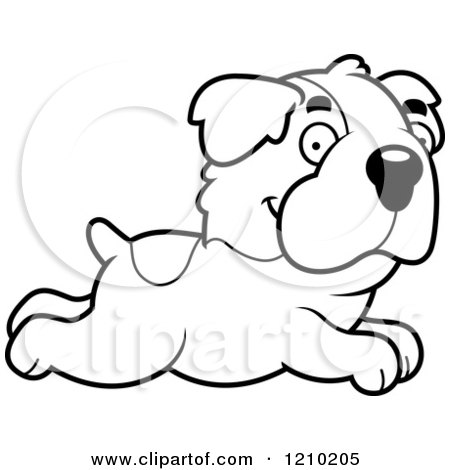 Cartoon of a Black and White Running St Bernard Dog - Royalty Free Vector Clipart by Cory Thoman