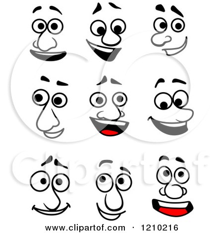 Clipart of Expressive Faces - Royalty Free Vector Illustration by Vector Tradition SM