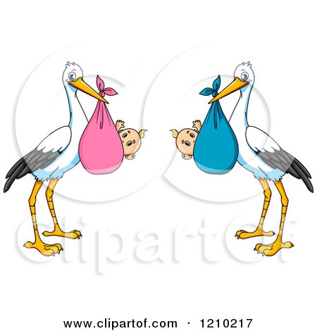 Clipart of Baby Storks - Royalty Free Vector Illustration by Vector Tradition SM