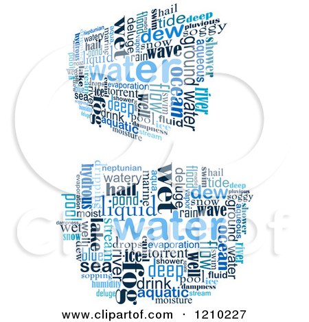 Clipart of a Word Collage of Blue Water Words - Royalty Free Vector Illustration by Vector Tradition SM