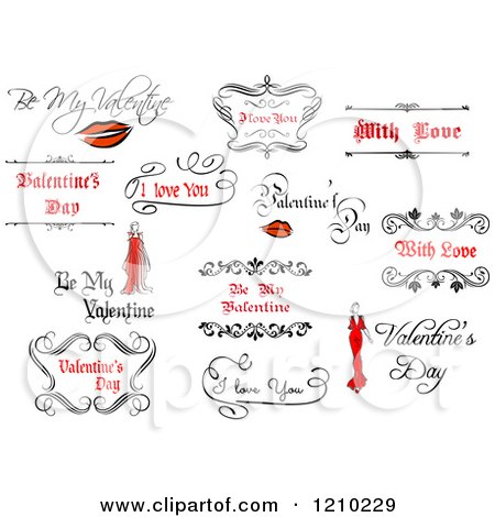Clipart of Valentine Greetings and Sayings 5 - Royalty Free Vector Illustration by Vector Tradition SM