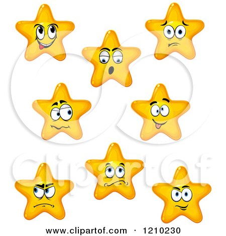 Clipart of Expressive Yellow Stars - Royalty Free Vector Illustration by Vector Tradition SM