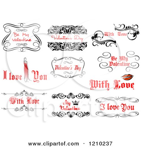 Clipart of Valentine Greetings and Sayings 6 - Royalty Free Vector Illustration by Vector Tradition SM
