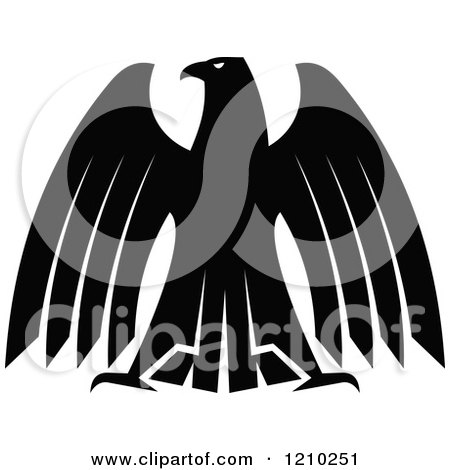Clipart of a Black and White Heraldic Eagle 9 - Royalty Free Vector Illustration by Vector Tradition SM