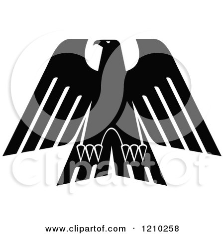 Clipart of a Black and White Heraldic Eagle 5 - Royalty Free Vector Illustration by Vector Tradition SM