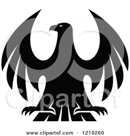 Clipart of a Black and White Heraldic Eagle 7 - Royalty Free Vector Illustration by Vector Tradition SM
