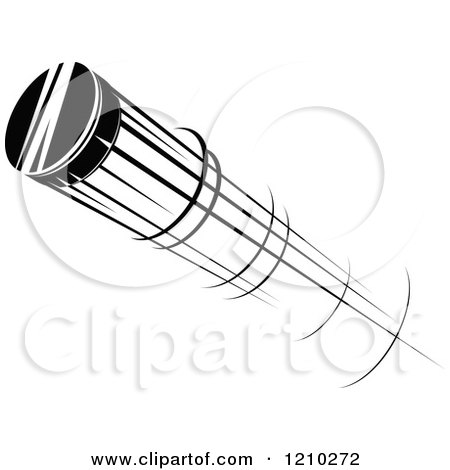 Clipart of a Black and White Flying Hockey Puck 4 - Royalty Free Vector Illustration by Vector Tradition SM