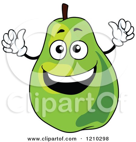 Clipart of a Happy Pear Mascot - Royalty Free Vector Illustration by Vector Tradition SM