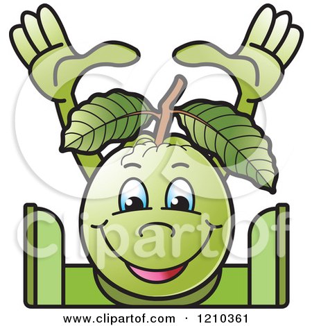 Clipart of a Guava Mascot Doing the Splits - Royalty Free Vector Illustration by Lal Perera