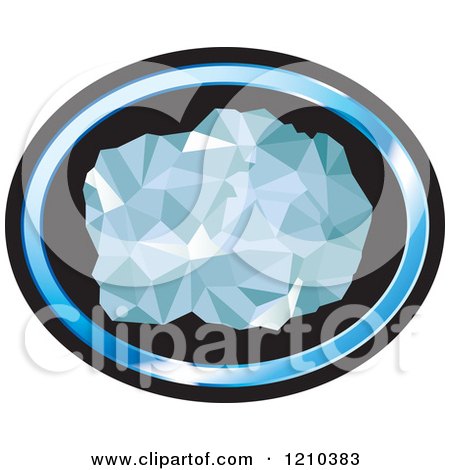 Clipart of a Chunk of Diamond in a Blue and Black Oval - Royalty Free Vector Illustration by Lal Perera