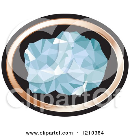 Clipart of a Chunk of Diamond in a Copper and Black Oval - Royalty Free Vector Illustration by Lal Perera