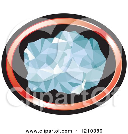 Clipart of a Chunk of Diamond in a Red and Black Oval - Royalty Free Vector Illustration by Lal Perera